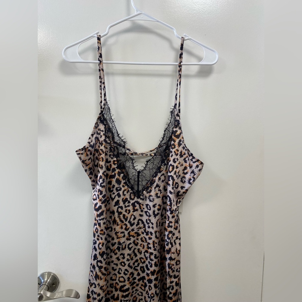 CBR Leopard Print Lace Trim Slip size xl fits like a medium